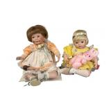 (2) Vintage Danbury Mint Elke Hutchens Porcelain