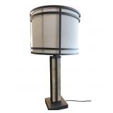 Modern Table Lamp with Iron and Wood Base
