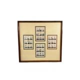 Vintage US President Postage Stamps in Wooden