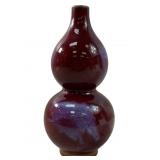 Chinese Flambe Gourd Shape Porcelain Vase