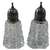 ETCHED CRYSTAL STERLING TIP S&P SHAKERS