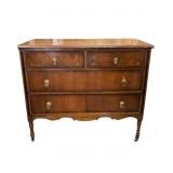 Vintage Wooden Dresser with Brass Pulls