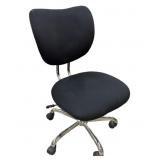 Black Office Chair With Chrome Base on Casters