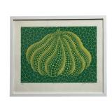 YAYOI KUSAMA "PUMPKIN" (GREEN) SIGNED SERIGRAPH