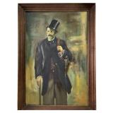 SIGNED P. ENTH "BEN THOMPSON" OIL ON CANVAS
