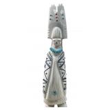 LARGE CLAUDIA PEINA CARVED ANTILE ZUNI CORN MAIDEN