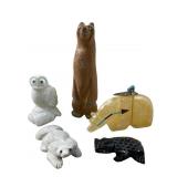 (5) ZUNI CARVED FETISH ANIMALS