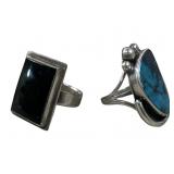 (2) NATIVE AMERICA STERLING SILVER RINGS