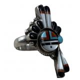 ZUNI SUNFACE STERLING SILVER RING