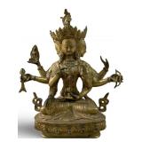 ANTIQUE MARKED TIBET NAMGYALMA BROZNE SCULPTURE