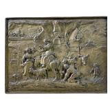 19TH CENTURY BRONZE RELIEF PLAQUE SIGNED