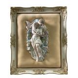 BISQUE PORCELAIN HIGH-RELIF WALL PLAQUE