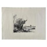 REMBRANDT VAN RIJN "THE OMVAL" ETCHING