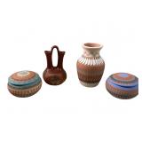 (4) SEFARINA BENALLY NAVAJO ETCHED POTTERY