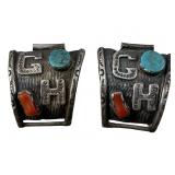 ARTIST SIGNED NAVAJO STERLING WATCH TIPS