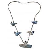 ZUNI CARVED STONE BIRD FETISH NECKLACE