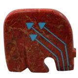 KENRIC LAIWAKETE RED JASPER ZUNI BEAR FETISH