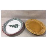 2 Decorative Ceramic Platter Plates