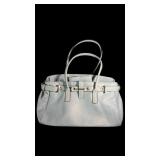 Light Blue Large Shoulder Bag with Silver Colored