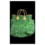 Isaac Mizrahi Live! Canvas Tote Bag Green Rose