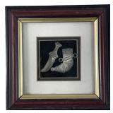 Miniature 925 silver jambiya dagger framed
