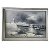 Vintage seascape oil on canvas