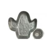 Vintage Pewter Cactus Serving Bowl, Vintage