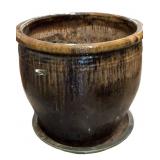 Large Glazed Planter (has potting soil in it)