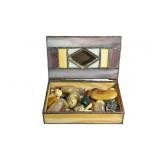 Vintage Stained Glass Trinket Box with Crystal
