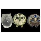 Vintage Jorge Wilmot Ceramic Owl Figurines,