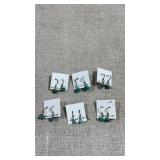 6 pairs of sterling silver/ turquoise earrings