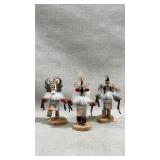 3 Vtg handcrafted Native American Kachina dolls