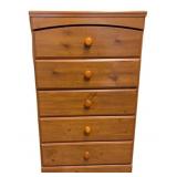 Replicated Pine Grain 5 Drawer Dresser