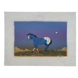 Charley Singer Galloping Horse Gouache