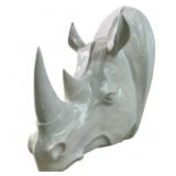 Vintage resin rhino head wall sculpture