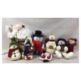 Holiday Themed Snowman and Santa Figures