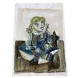 After Picasso Mixed Media On Paper