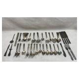 Group of silver plated flatware