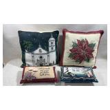 collection of four decorative accent pillows,