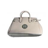 Deluxity Structured Shoulder Satchel Bag in Baby