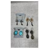 4 pair of 925 silver Native American style