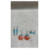 3 pairs of 925 silver Native American style