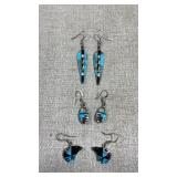 3 pairs of 925 silver Native American style