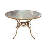 Mid Century Iron Round Outdoor Patio Table