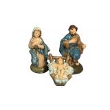 Vintage 3-piece Nativity Set Baby Jesus, Mary, &