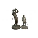 (2) Vtg. Michael Garman Statues, "Tee Shot" &