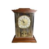 Vintage Seiko Quartz Mantel Clock Wood & Glass