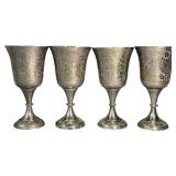 (4) Vintage Silver-plated Chalice Goblets