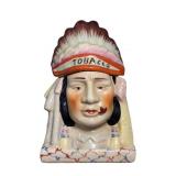 Antique Majolica-style Figural Tobacco Jar