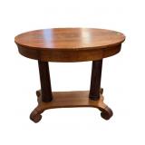 American Empire Style Oval Stained Oak Library